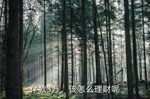 存款3萬，該怎么理財呢