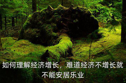 如何理解經(jīng)濟(jì)增長，難道經(jīng)濟(jì)不增長就不能安居樂業(yè)