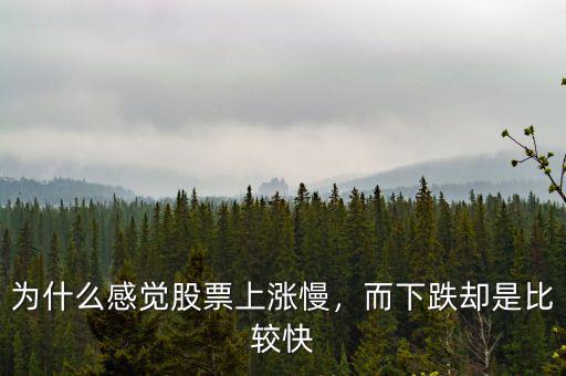 為什么感覺股票上漲慢，而下跌卻是比較快