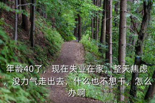年齡40了，現在失業(yè)在家，整天焦慮，沒力氣走出去，什么也不想干，怎么辦啊