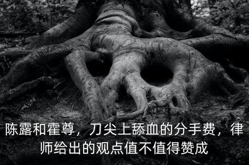陳露和霍尊，刀尖上舔血的分手費，律師給出的觀點值不值得贊成