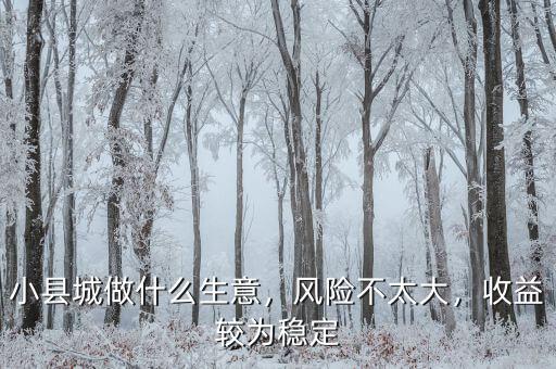 小縣城做什么生意，風(fēng)險(xiǎn)不太大，收益較為穩(wěn)定