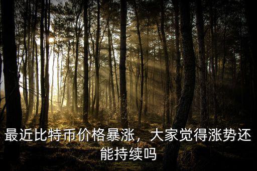 最近比特幣價格暴漲，大家覺得漲勢還能持續(xù)嗎
