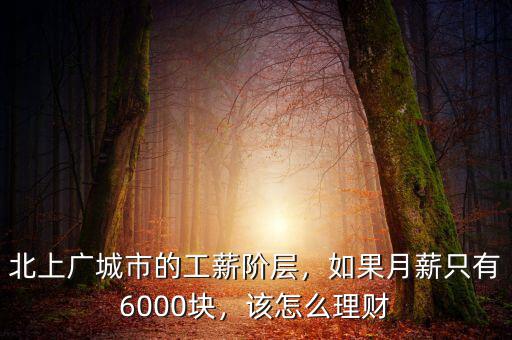 北上廣城市的工薪階層，如果月薪只有6000塊，該怎么理財(cái)