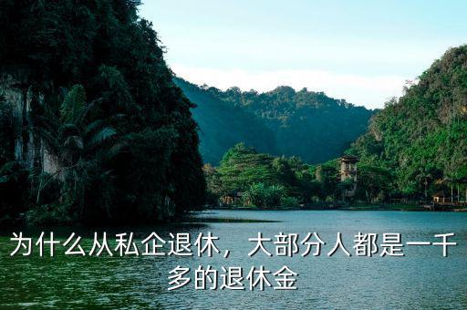 為什么從私企退休，大部分人都是一千多的退休金