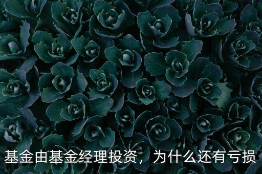 基金由基金經(jīng)理投資，為什么還有虧損