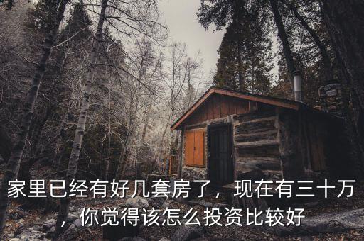 家里已經(jīng)有好幾套房了，現(xiàn)在有三十萬(wàn)，你覺得該怎么投資比較好