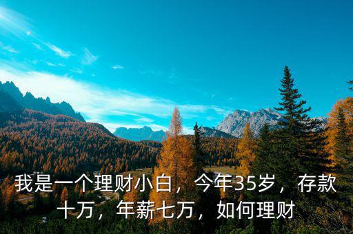 我是一個理財小白，今年35歲，存款十萬，年薪七萬，如何理財