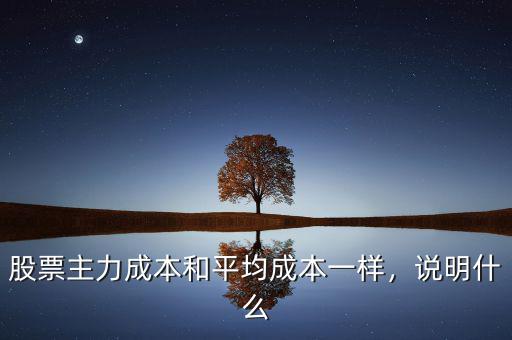 股票主力成本和平均成本一樣，說(shuō)明什么