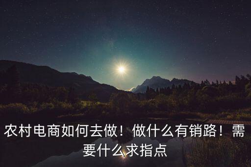 農(nóng)村電商如何去做！做什么有銷(xiāo)路！需要什么求指點(diǎn)