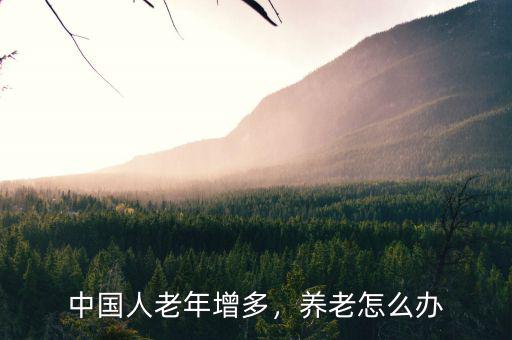 中國人老年增多，養(yǎng)老怎么辦