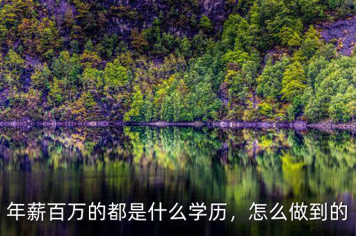 年薪百萬的都是什么學(xué)歷，怎么做到的