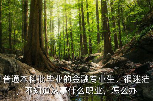 普通本科批畢業(yè)的金融專業(yè)生，很迷茫，不知道從事什么職業(yè)，怎么辦