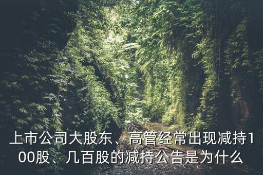 上市公司大股東、高管經(jīng)常出現(xiàn)減持100股、幾百股的減持公告是為什么