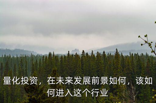 量化投資，在未來發(fā)展前景如何，該如何進(jìn)入這個(gè)行業(yè)