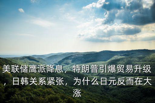美聯(lián)儲鷹派降息，特朗普引爆貿(mào)易升級，日韓關(guān)系緊張，為什么日元反而在大漲