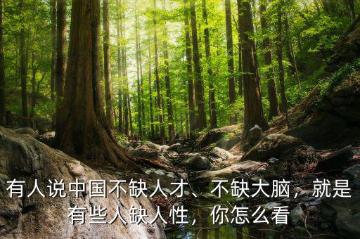 有人說(shuō)中國(guó)不缺人才、不缺大腦，就是有些人缺人性，你怎么看
