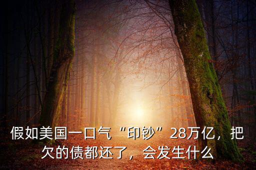 假如美國一口氣“印鈔”28萬億，把欠的債都還了，會(huì)發(fā)生什么