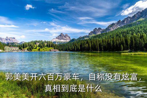 郭美美開六百萬豪車，自稱沒有炫富，真相到底是什么