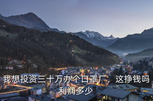 我想投資三十萬辦個(gè)口罩廠，這掙錢嗎利潤(rùn)多少