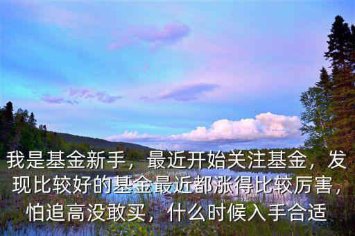 我是基金新手，最近開始關注基金，發(fā)現(xiàn)比較好的基金最近都漲得比較厲害，怕追高沒敢買，什么時候入手合適