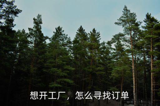 想開工廠，怎么尋找訂單