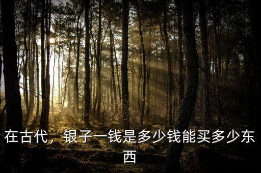 在古代，銀子一錢是多少錢能買多少東西
