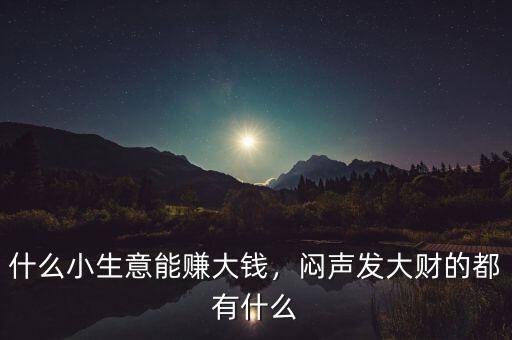 什么小生意能賺大錢，悶聲發(fā)大財(cái)?shù)亩加惺裁? class=