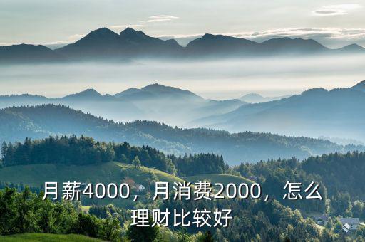 月薪4000，月消費(fèi)2000，怎么理財(cái)比較好