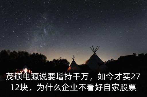 茂碩電源說要增持千萬，如今才買2712塊，為什么企業(yè)不看好自家股票