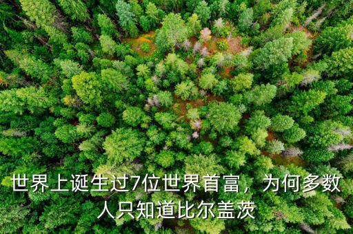 世界上誕生過(guò)7位世界首富，為何多數(shù)人只知道比爾蓋茨
