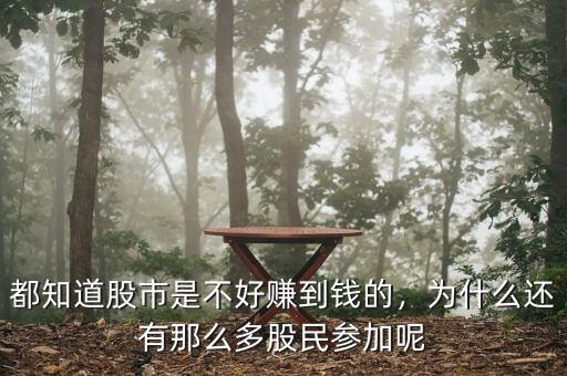 都知道股市是不好賺到錢的，為什么還有那么多股民參加呢