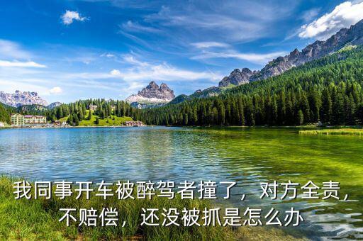 我同事開車被醉駕者撞了，對方全責(zé)，不賠償，還沒被抓是怎么辦