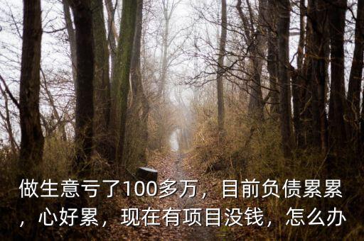 做生意虧了100多萬，目前負(fù)債累累，心好累，現(xiàn)在有項目沒錢，怎么辦