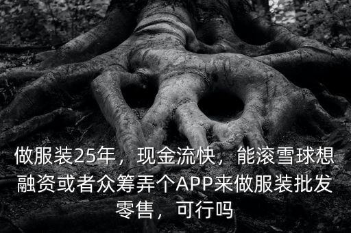做服裝25年，現(xiàn)金流快，能滾雪球想融資或者眾籌弄個(gè)APP來(lái)做服裝批發(fā)零售，可行嗎