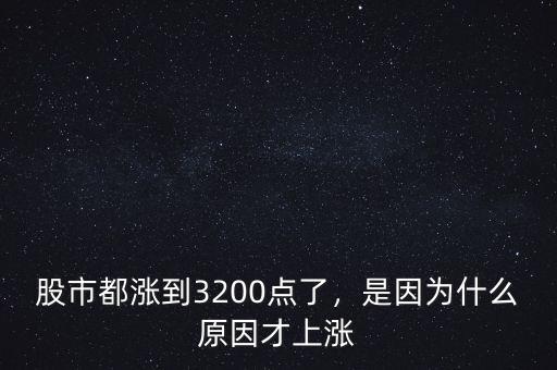 股市都漲到3200點(diǎn)了，是因?yàn)槭裁丛虿派蠞q