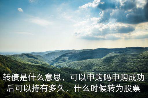 轉(zhuǎn)債是什么意思，可以申購(gòu)嗎申購(gòu)成功后可以持有多久，什么時(shí)候轉(zhuǎn)為股票
