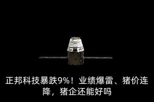正邦科技暴跌9%！業(yè)績(jī)爆雷、豬價(jià)連降，豬企還能好嗎