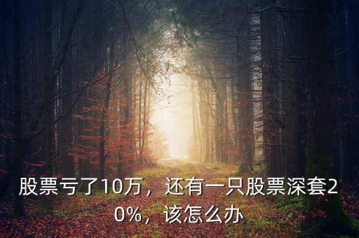 股票虧了10萬，還有一只股票深套20%，該怎么辦