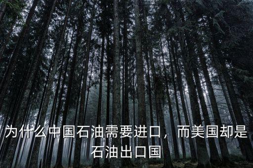 為什么中國石油需要進(jìn)口，而美國卻是石油出口國