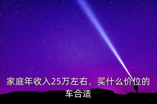 家庭年收入25萬左右，買什么價位的車合適