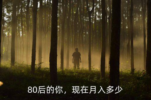 80后的你，現(xiàn)在月入多少