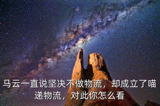 馬云一直說堅決不做物流，卻成立了喵遞物流，對此你怎么看