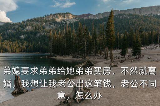 弟媳要求弟弟給她弟弟買房，不然就離婚，我想讓我老公出這筆錢，老公不同意，怎么辦