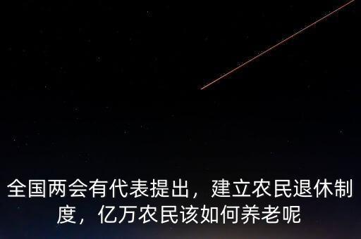 全國兩會(huì)有代表提出，建立農(nóng)民退休制度，億萬農(nóng)民該如何養(yǎng)老呢