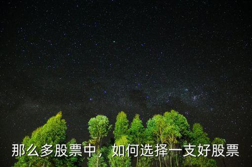 那么多股票中，如何選擇一支好股票