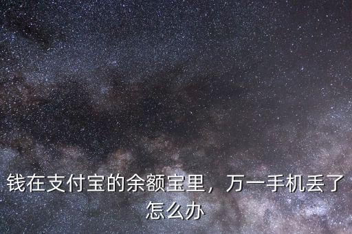 錢在支付寶的余額寶里，萬一手機(jī)丟了怎么辦