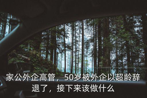 家公外企高管，50歲被外企以超齡辭退了，接下來(lái)該做什么