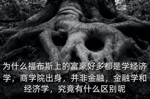 為什么福布斯上的富豪好多都是學(xué)經(jīng)濟(jì)學(xué)，商學(xué)院出身，并非金融，金融學(xué)和經(jīng)濟(jì)學(xué)，究竟有什么區(qū)別呢