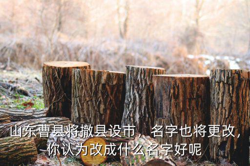 山東曹縣將撤縣設(shè)市，名字也將更改，你認(rèn)為改成什么名字好呢